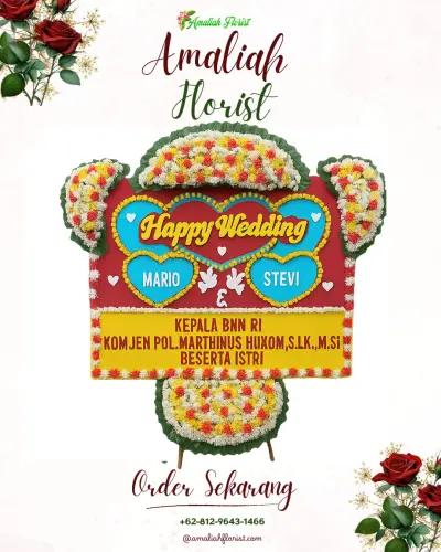 Karangan Papan Bunga Pernikahan di Cinangneng